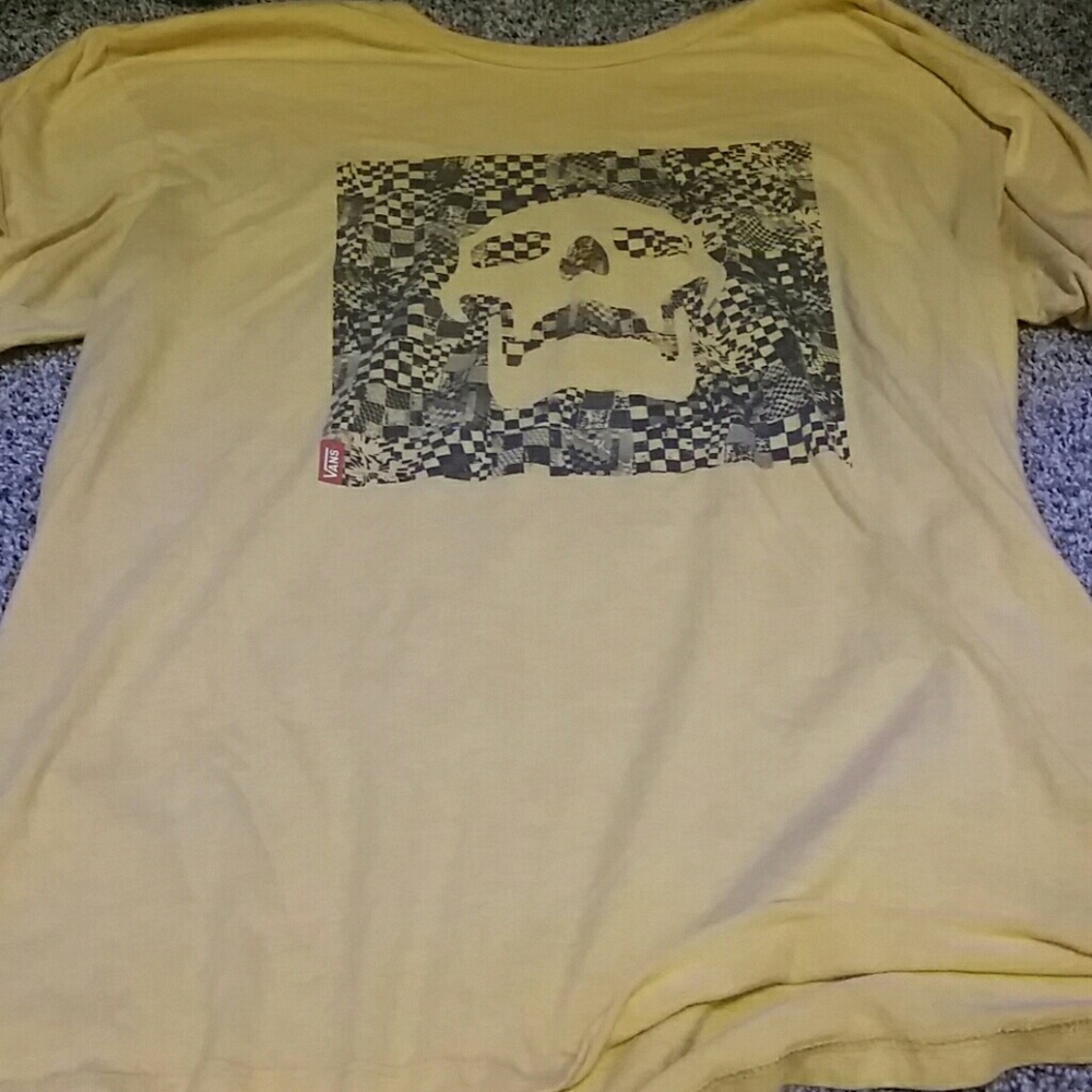 Mustard yellow skull vans shirt
